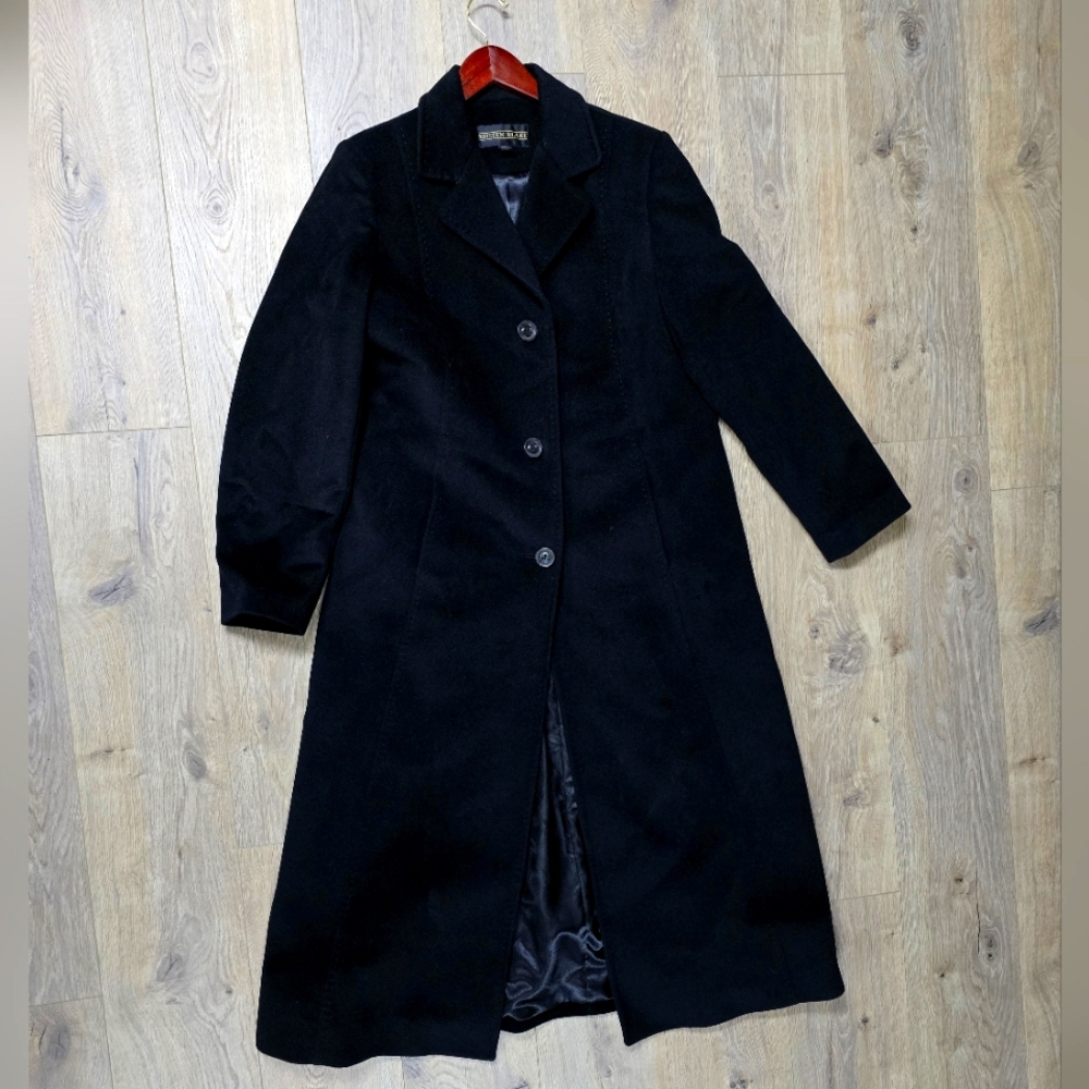 NWOT Kristen Blake Black Wool Coat, Size 14